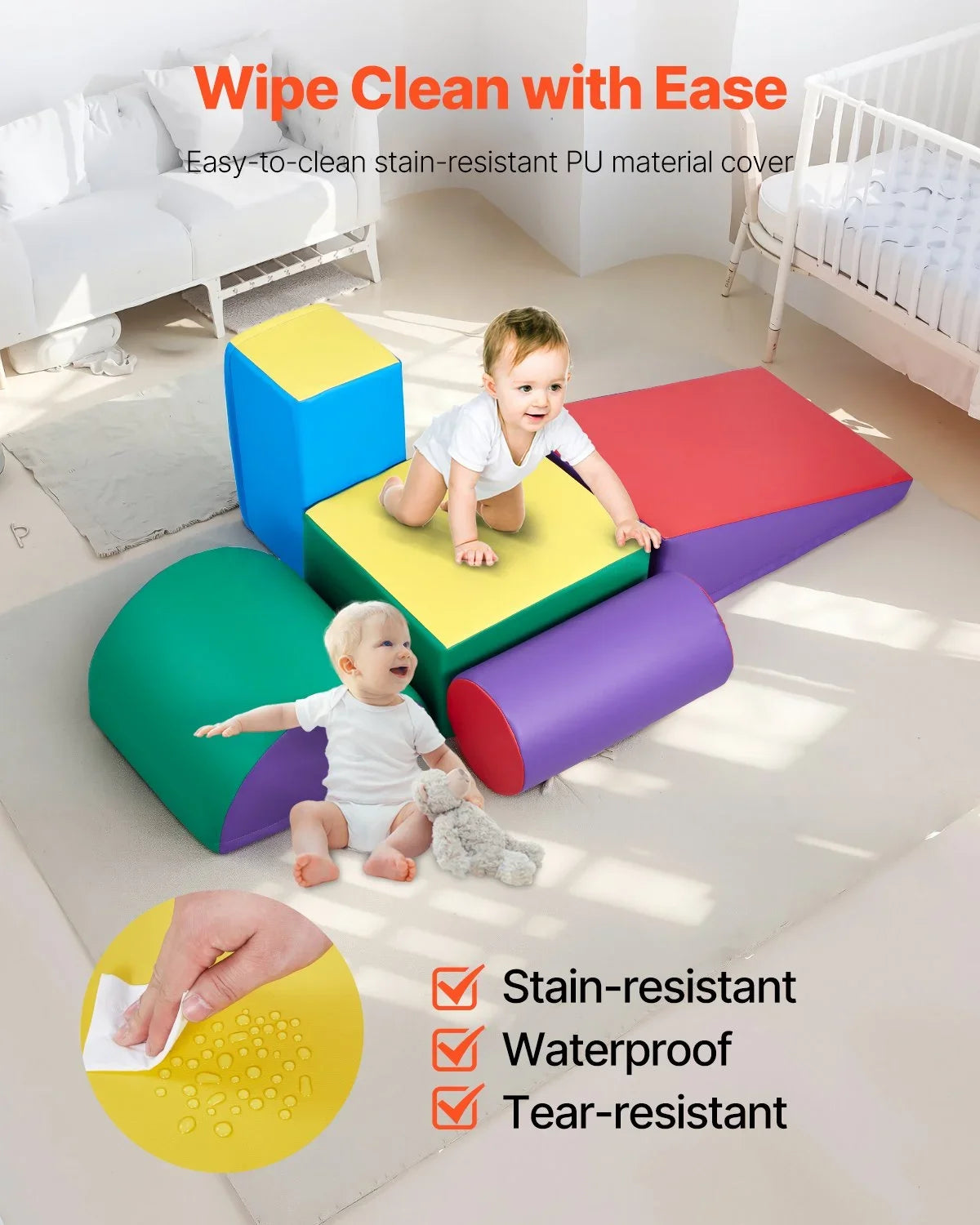 Climbing Toys 5 Piece Foam Climbing Blocks Set for Toddlers and Preschoolers - View 6