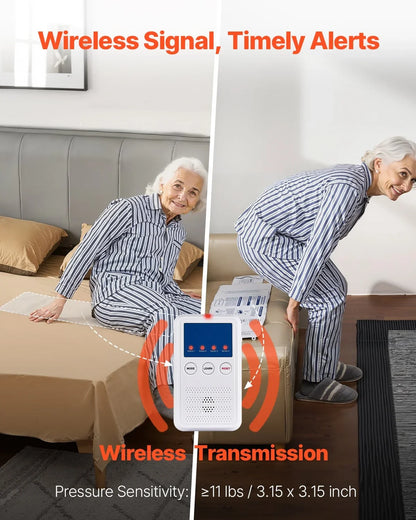 Early Alert Bed Alarm System Wireless Bed and Chair Sensor Pad with Pager - View 2