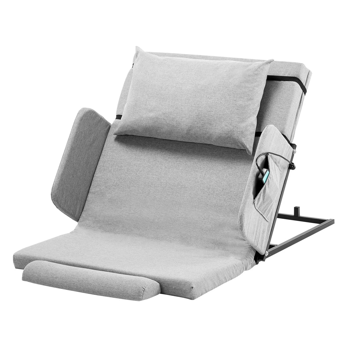 Electric Lifting Backrest 300 lbs 4-68° Adjustable with Guardrail & Pouch - View 8