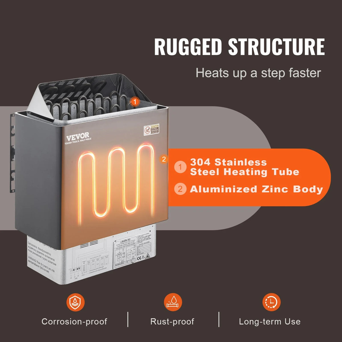 electric sauna heater 9KW - VEVOR 220V Digital Stove - View 2