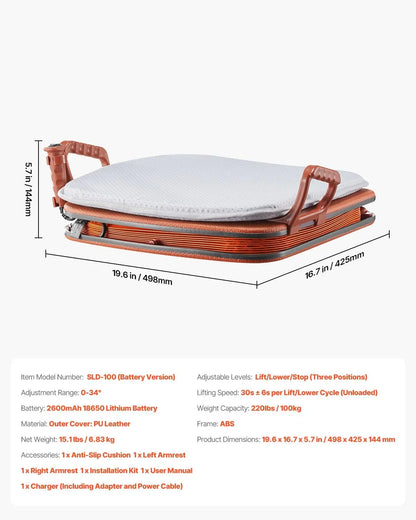 Electric Seat Assist Lifting Cushion 200lb 34° Chair Lift Assist Device - View 7