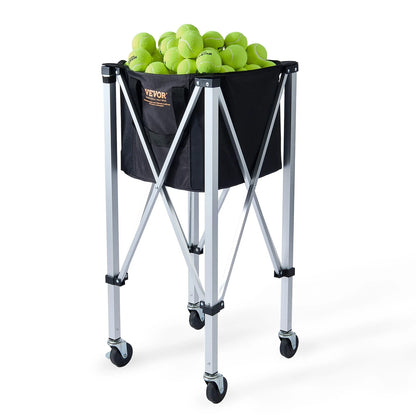 Foldable Tennis Ball Hopper, Holds 150 Tennis Balls, Lightweight Aluminum Alloy Tennis Ball Basket Cart with Wheels, Removable Bag, Carry Bag, Portable Sports Teaching Cart for Tennis Player - View 10