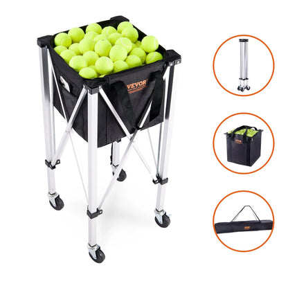 Foldable Tennis Ball Hopper, Holds 150 Tennis Balls, Lightweight Aluminum Alloy Tennis Ball Basket Cart with Wheels, Removable Bag, Carry Bag, Portable Sports Teaching Cart for Tennis Player - View 9