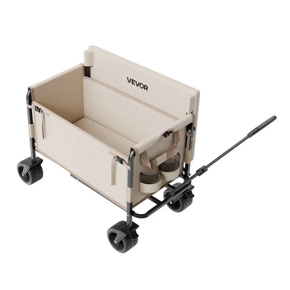 Foldable Wagon Cart Converts to Bench 550lb Load & 220L Utility Wagon for Camp - View 7