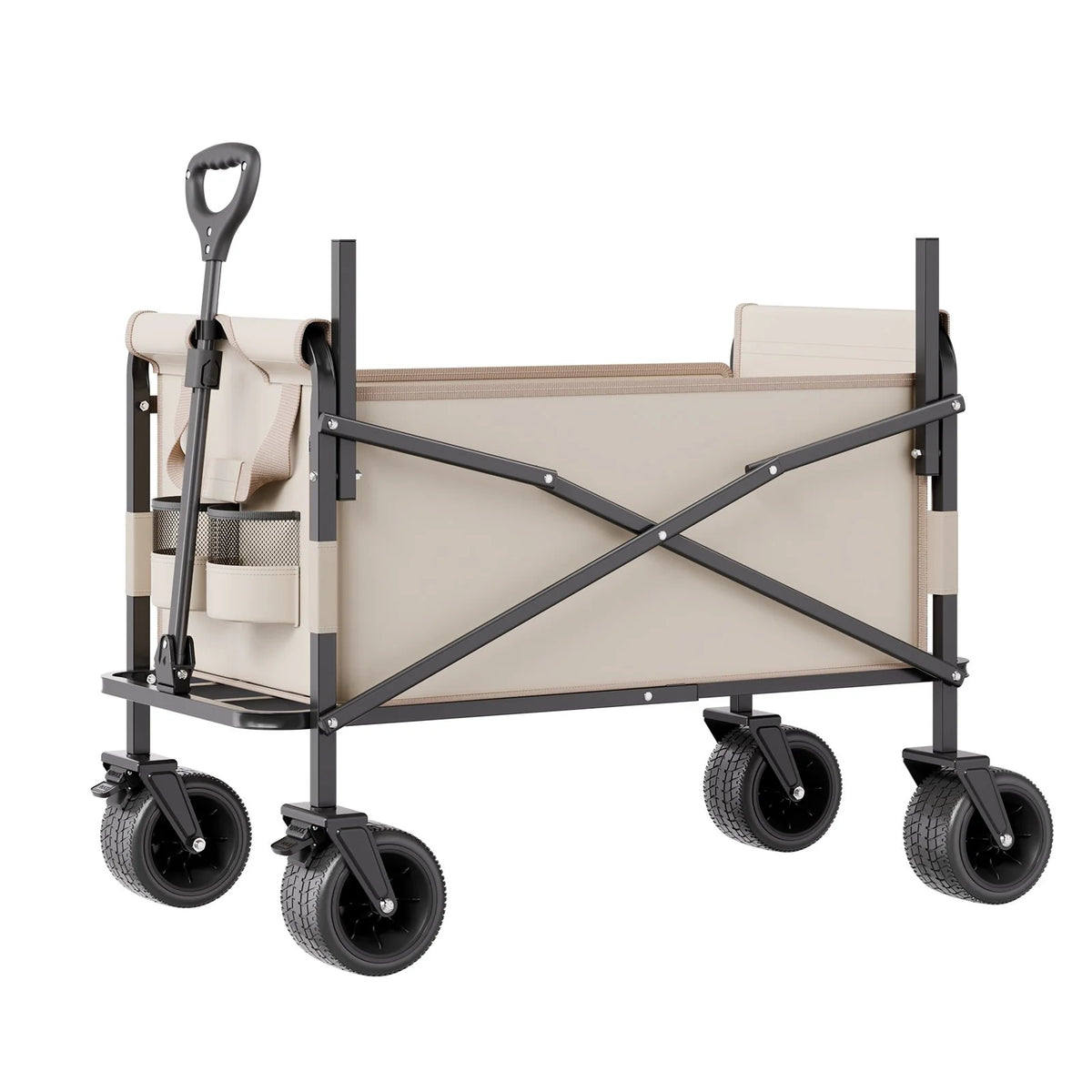 Foldable Wagon Cart Converts to Bench 550lb Load & 220L Utility Wagon for Camp - View 8