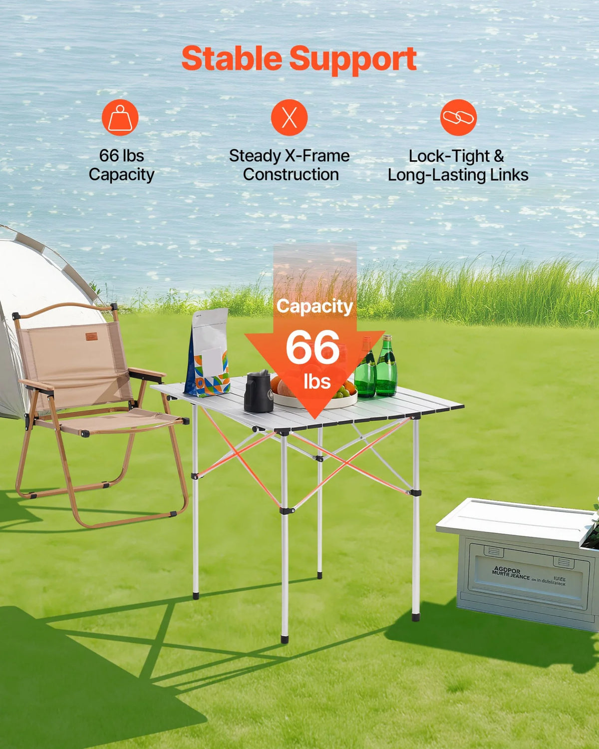 Folding Portable Camping Table Aluminum Outdoor Picnic Roll up Table Carry Bag - View 2