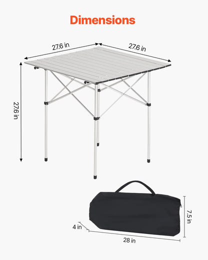 Folding Portable Camping Table Aluminum Outdoor Picnic Roll up Table Carry Bag - View 3