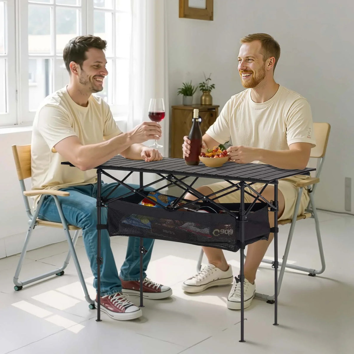 Folding Portable Camping Table Aluminum Outdoor Picnic Roll up Table Storage Bag - View 7