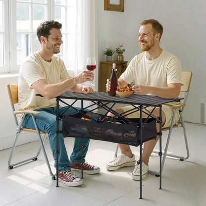 Folding Portable Camping Table Aluminum Outdoor Picnic Roll up Table Storage Bag - View 7