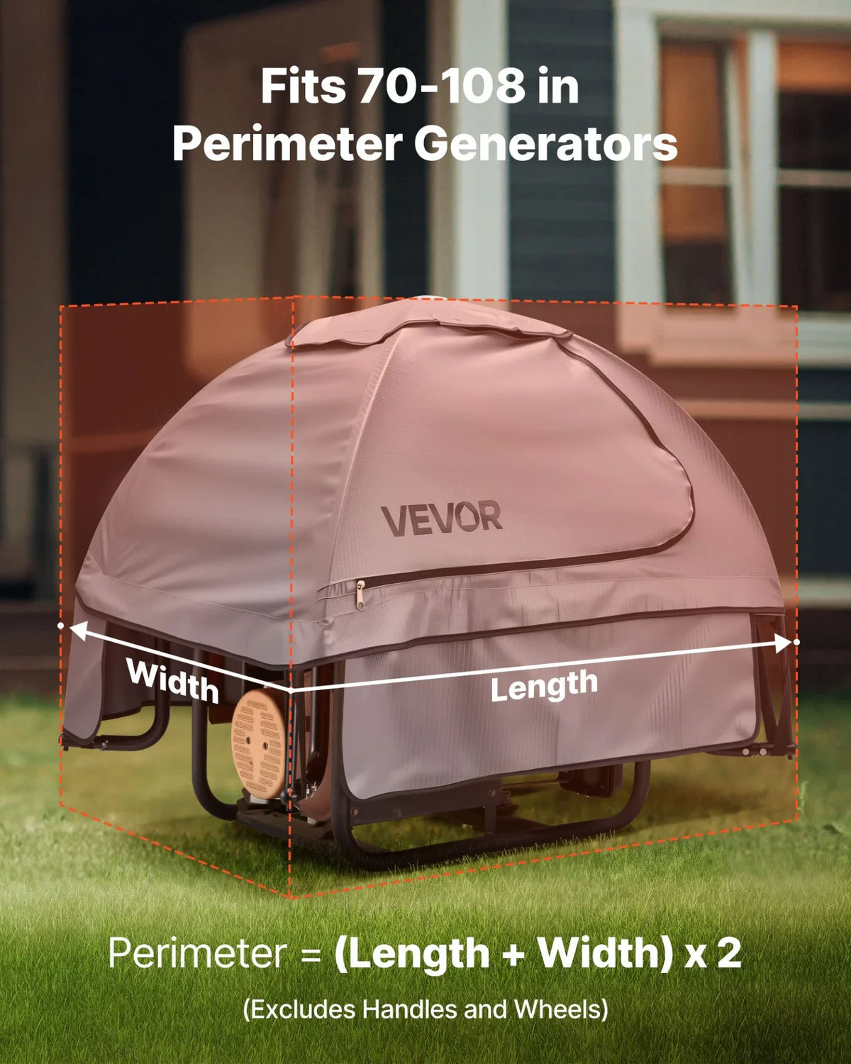 Generator Cover Universal Waterproof Cover 36x26x26 in for 70-108 in Gray