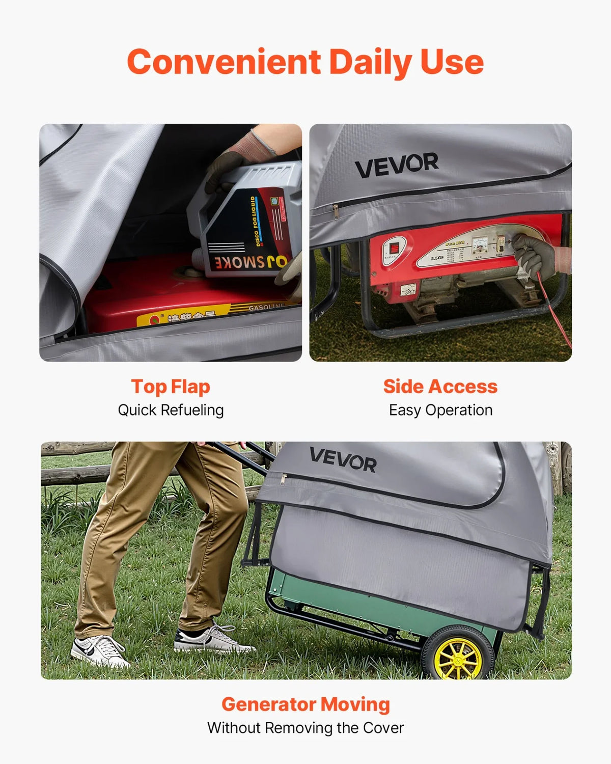 Generator Cover Universal Waterproof Cover 36x26x26 in for 70-108 in Gray - View 4