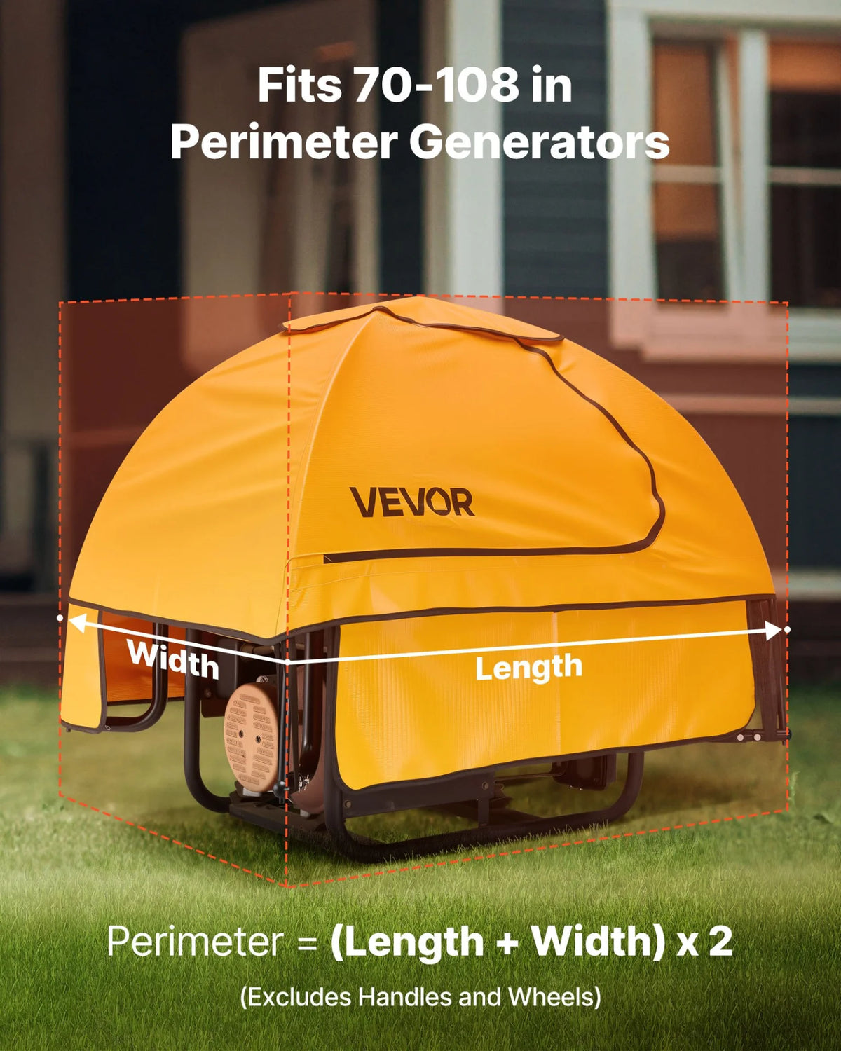 Generator Cover Universal Waterproof Cover 36x26x26in for 70-108in Yellow