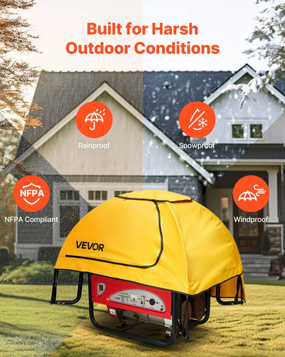 Generator Cover Universal Waterproof Cover 36x26x26in for 70-108in Yellow - View 2