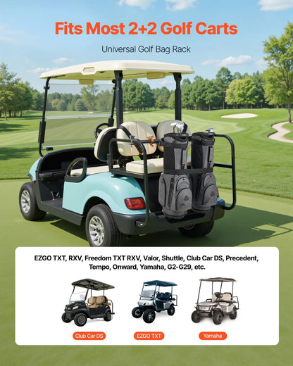 Golf Bag Holder Bracket Attachment Adjustable Golf Bag Bar for Most 2+2 Cart - View 2