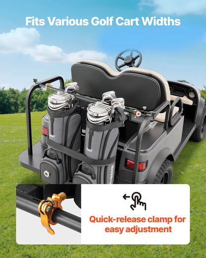 Golf Bag Holder Bracket Attachment Adjustable Golf Bag Bar for Most 2+2 Cart - View 4