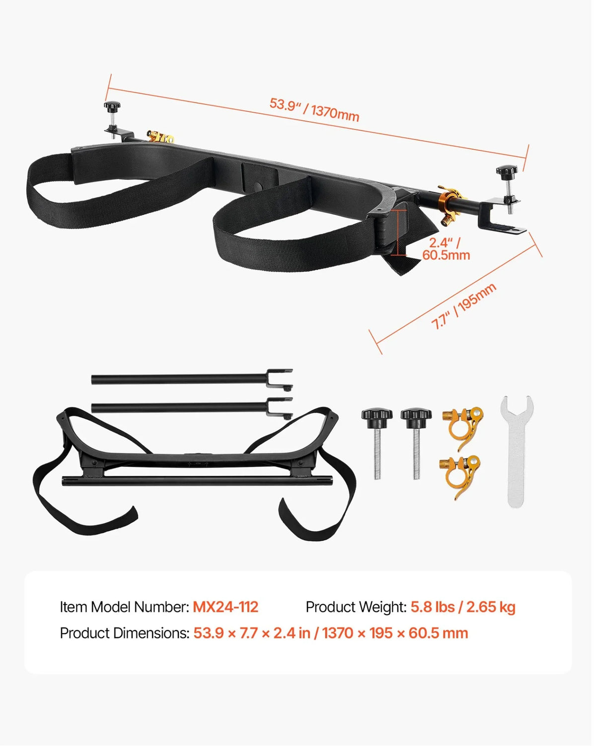 Golf Bag Holder Bracket Attachment Adjustable Golf Bag Bar for Most 2+2 Cart - View 7
