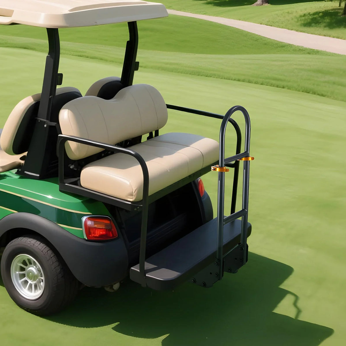 Golf Cart Rear Seat Grab Bar for Most Golf Carts with Metal Footplates Black - View 7