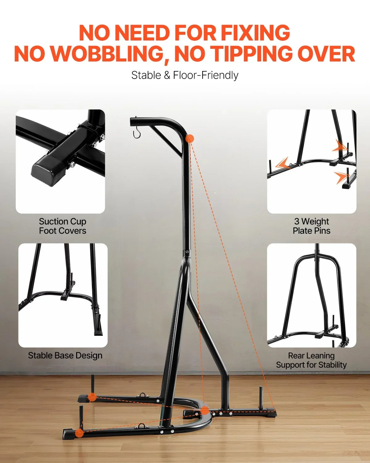 Heavy Duty Punching Bag Frame Boxing Punching Stand Steel for Gym Fitness - View 2