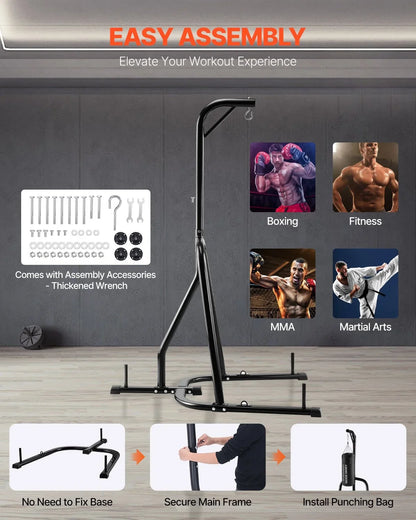 Heavy Duty Punching Bag Frame Boxing Punching Stand Steel for Gym Fitness - View 3