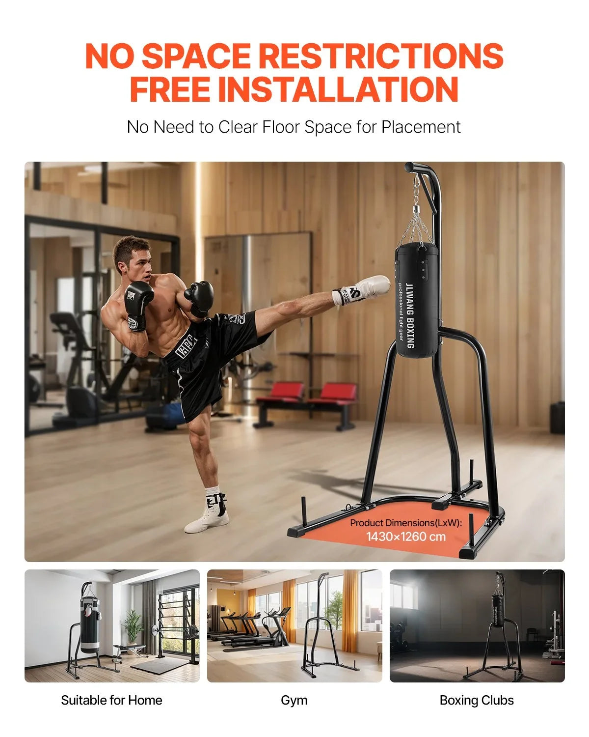 Heavy Duty Punching Bag Frame Boxing Punching Stand Steel for Gym Fitness - View 5