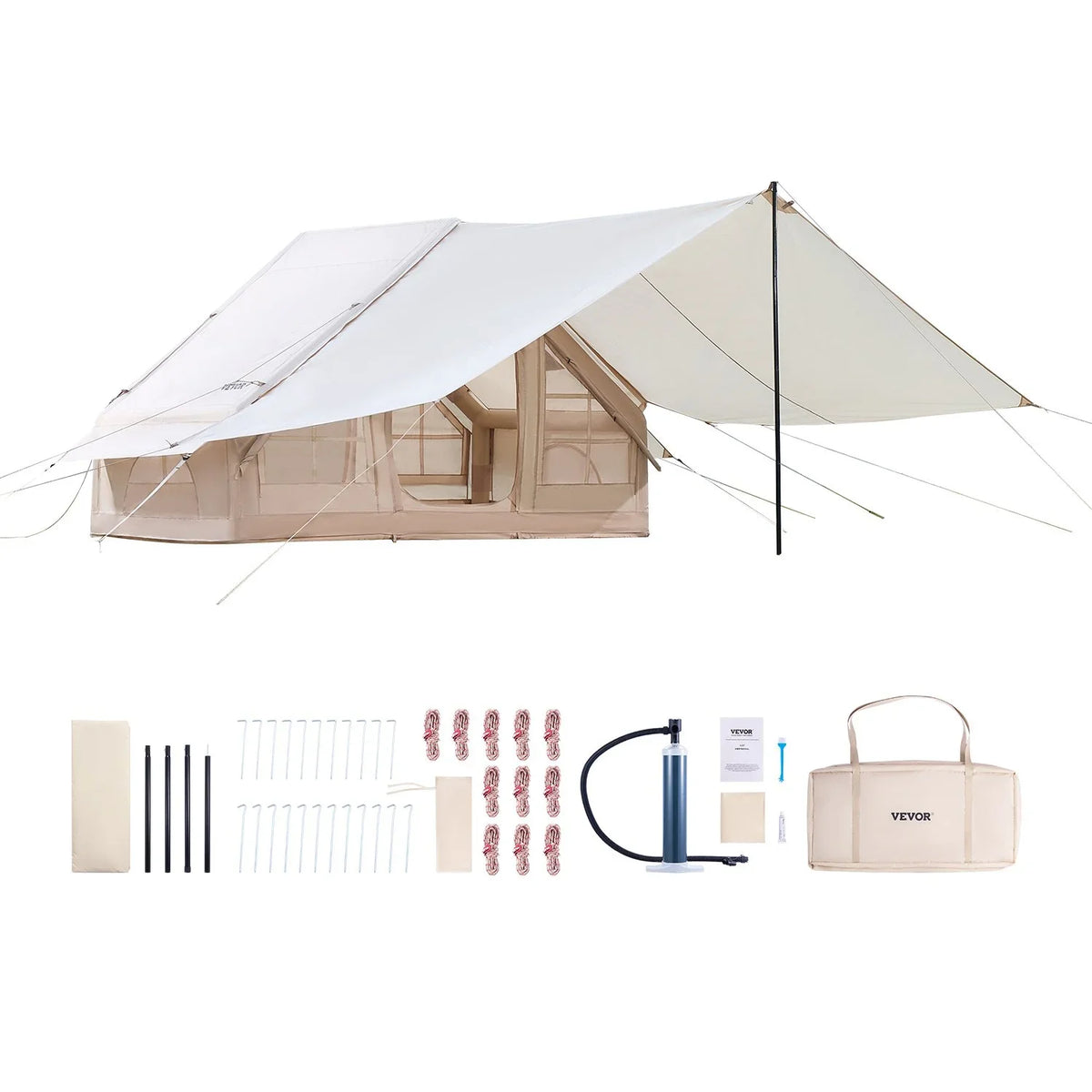 Inflatable Tent for Camping 3-5 Person Glamping Tent with Pump Canopy