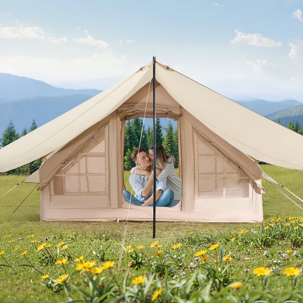 Inflatable Tent for Camping 3-5 Person Glamping Tent with Pump Canopy - View 8