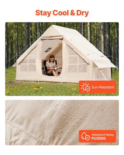 Inflatable Tent for Camping 3-5 Person Glamping Tent with Pump Easy Set up - View 4