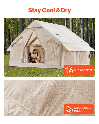 Inflatable Tent for Camping 4-6 Person Glamping Tent with Pump Easy Set up - View 4