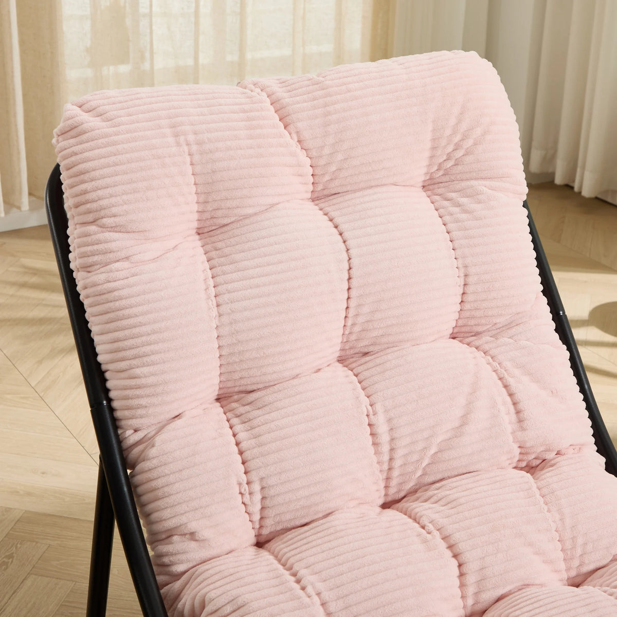 Patio Outdoor Lounge Chair with Ottoman, Comfy Sling Recliner Chair with Puffy Cushion - View 49