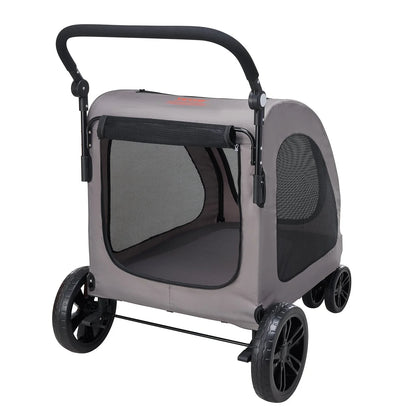 Pet Stroller 4-Wheels Dog Stroller Carrier 160lbs Weight Capacity Portable - View 9