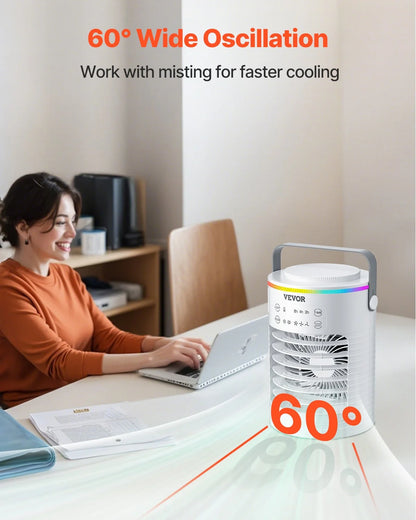Portable Air Conditioner 4-in-1 Evaporative Air Cooler 3 Speeds 0.6L Water Tank - View 4