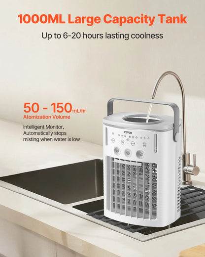 Portable Air Conditioner 4-in-1 Evaporative Air Cooler & Remote Control 3 Speeds - View 3
