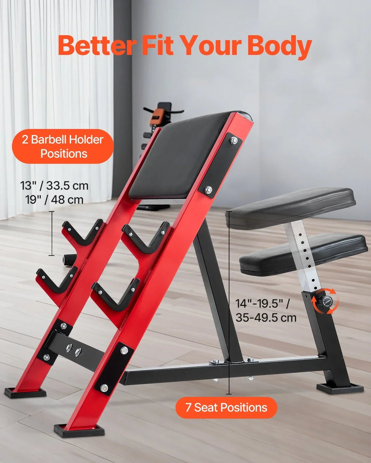 Preacher Curl Bench Adjustable Home Gym Biceps Machine Barbell Equipment - View 2