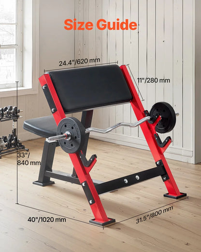 Preacher Curl Bench Adjustable Home Gym Biceps Machine Barbell Equipment - View 3