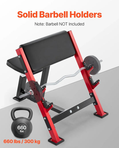 Preacher Curl Bench Adjustable Home Gym Biceps Machine Barbell Equipment - View 4