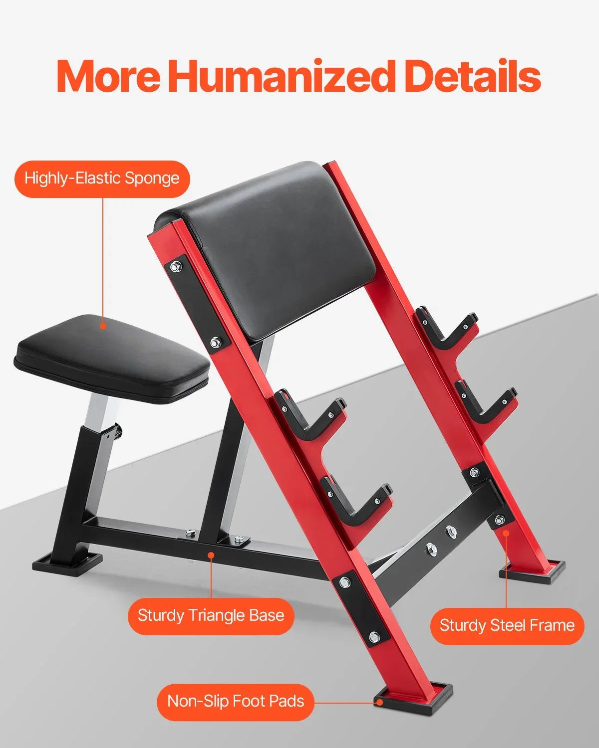 Preacher Curl Bench Adjustable Home Gym Biceps Machine Barbell Equipment - View 7