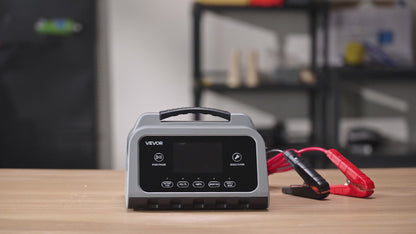 VEVOR Smart Battery Charger, 12A, 6V 12V 24V 36V 48V Lithium LiFePO4 Lead-Acid (Gel / AGM) Car Battery Charger, with LCD Display, Trickle Charging Maintainer Desulfator, for Car, Boat, Motorcycle