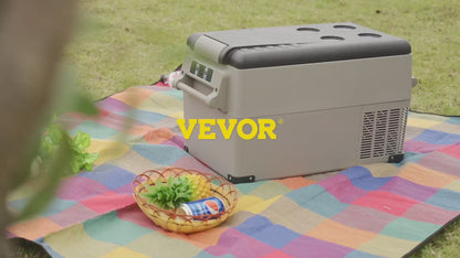 VEVOR 12 Volt Refrigerator, 58 Quart Car Refrigerator, Dual Zone Portable Refrigerator,RV Refrigerator with 12/24V DC and 110-240V AC, Freezer Fridge Cooler, for Car, RV, Camping and Home Use