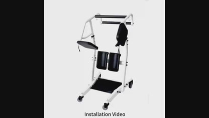 VEVOR Stand Assist Patient Lift, Easy Sit-to-Stand Transfer Chair for Seniors Disabled - with Adjustable Knee Pads, PU Seat Pad & Lockable Wheels, 400 lbs Strong Capacity for Home Nursing Care