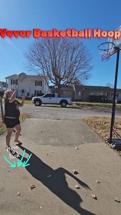 VEVOR Basketball Hoop, 4-10 ft Adjustable Height Portable Backboard System, 44 inch Basketball Hoop & Goal, Kids & Adults Basketball Set with Wheels, Stand, and Fillable Base, for Outdoor/Indoor