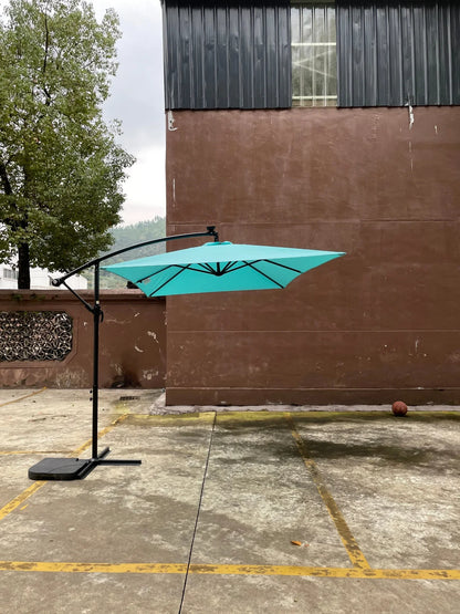 Rectangle Outdoor Patio Umbrella Solar Powered LED Lighted Waterproof 6 Ribs with Crank and Cross Base - View 22