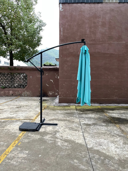 Rectangle Outdoor Patio Umbrella Solar Powered LED Lighted Waterproof 6 Ribs with Crank and Cross Base - View 23