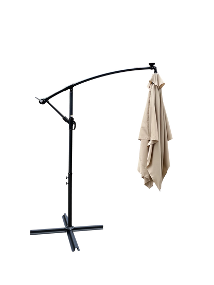 Rectangle Outdoor Patio Umbrella Solar Powered LED Lighted Waterproof 6 Ribs with Crank and Cross Base - View 36