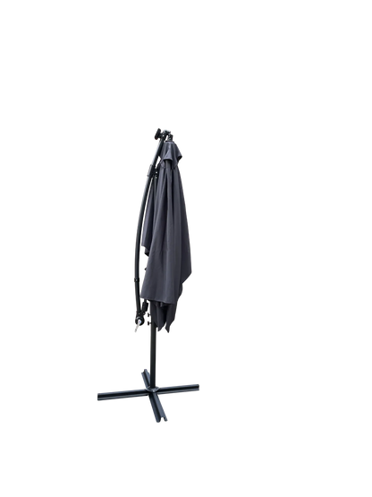 Rectangle Outdoor Patio Umbrella Solar Powered LED Lighted Waterproof 6 Ribs with Crank and Cross Base - View 4