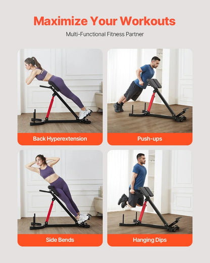 Roman Chair Back Extension Hyperextension Bench Multi-Function Adjustable Gym - View 2