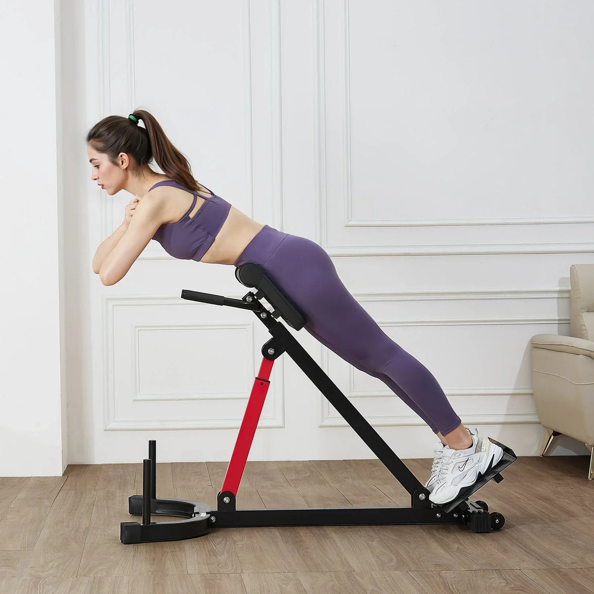 Roman Chair Back Extension Hyperextension Bench Multi-Function Adjustable Gym - View 8