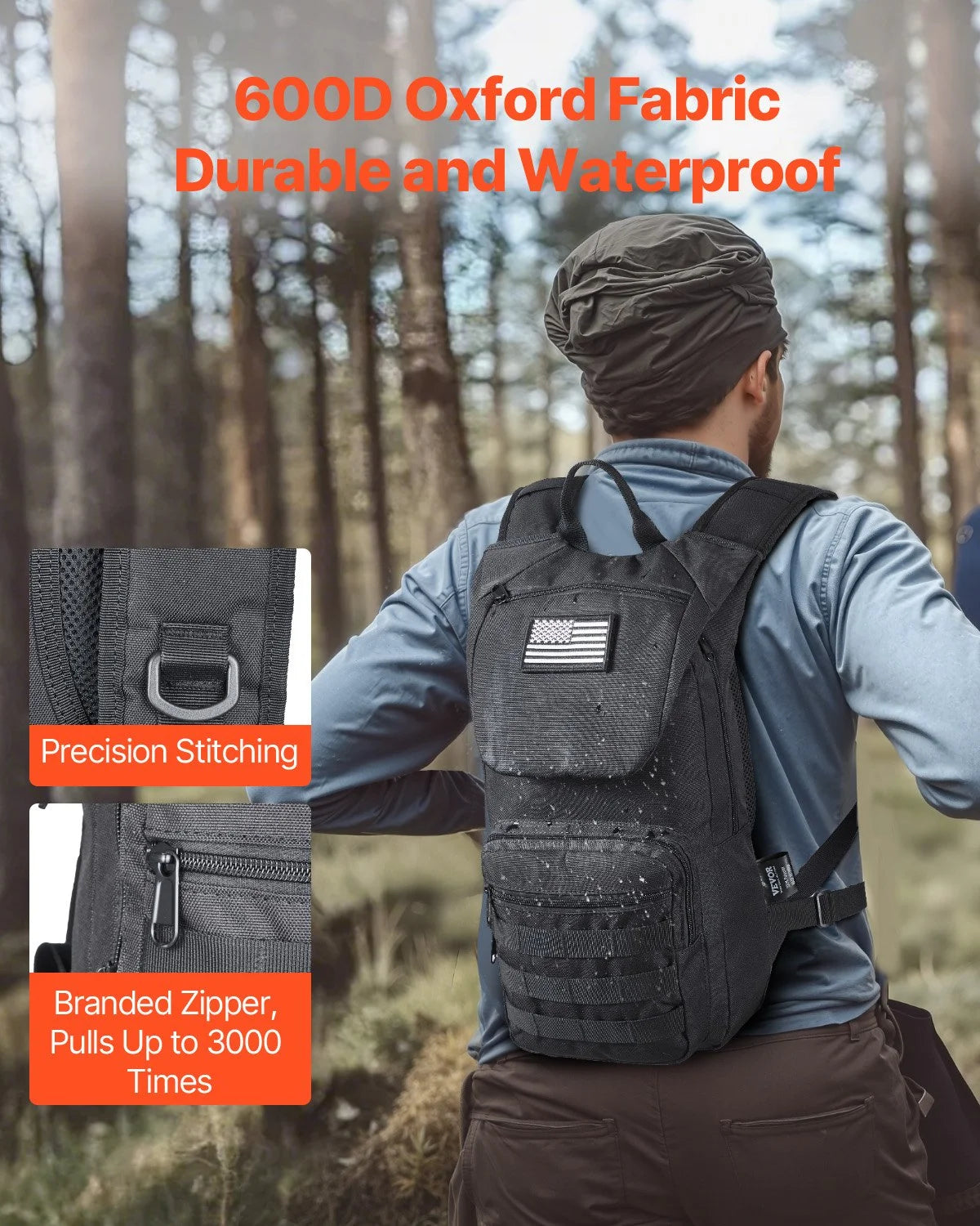 Tactical Molle Hydration Pack Backpack 3L Water Bladder Cycling Hiking Running - View 4