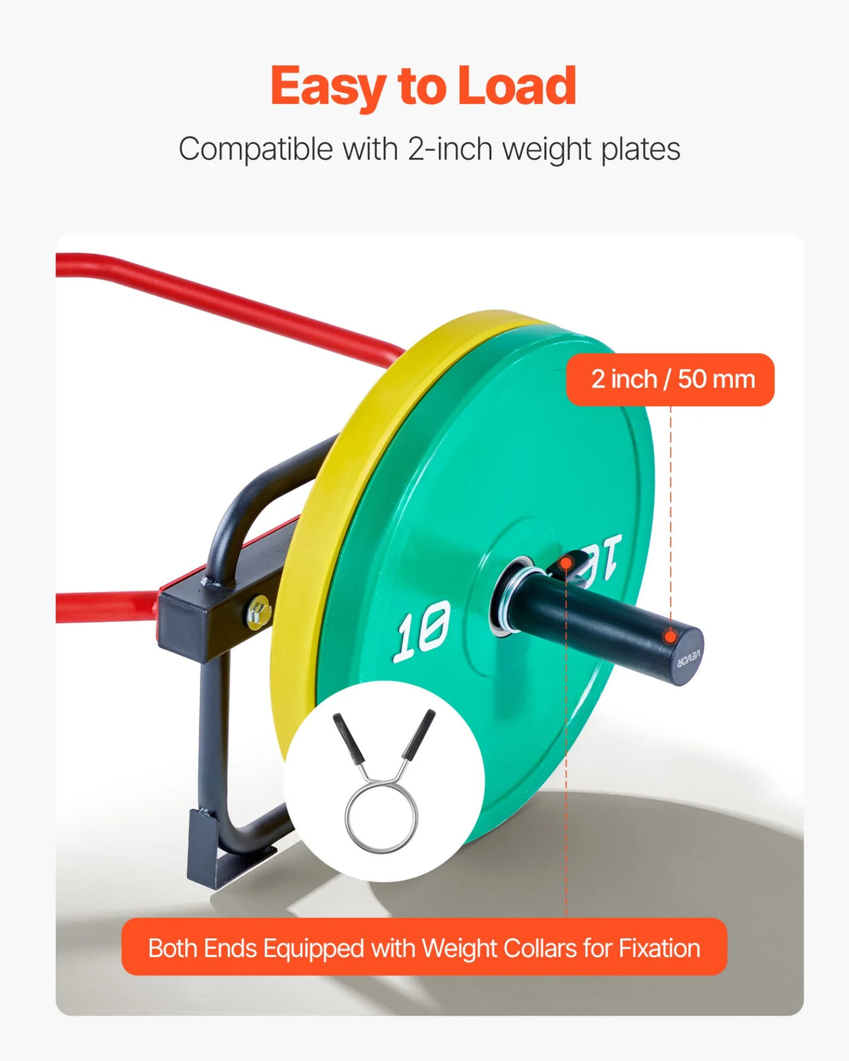 Trap Bar Hex Bar, 2-Inch Hex Barbell, 500 LBS Capacity Shrug Bars, Weightlifting and Strength Training Equipment, Home Gym for Squats, Deadlifts, Shoulder Presses, Red - View 6