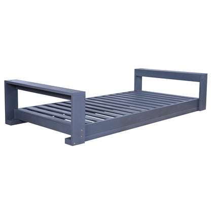 Twin Size Porch Swing Bed, Patio Acacia Wood Swing Frame with Hemp Ropes for Backyard - View 26