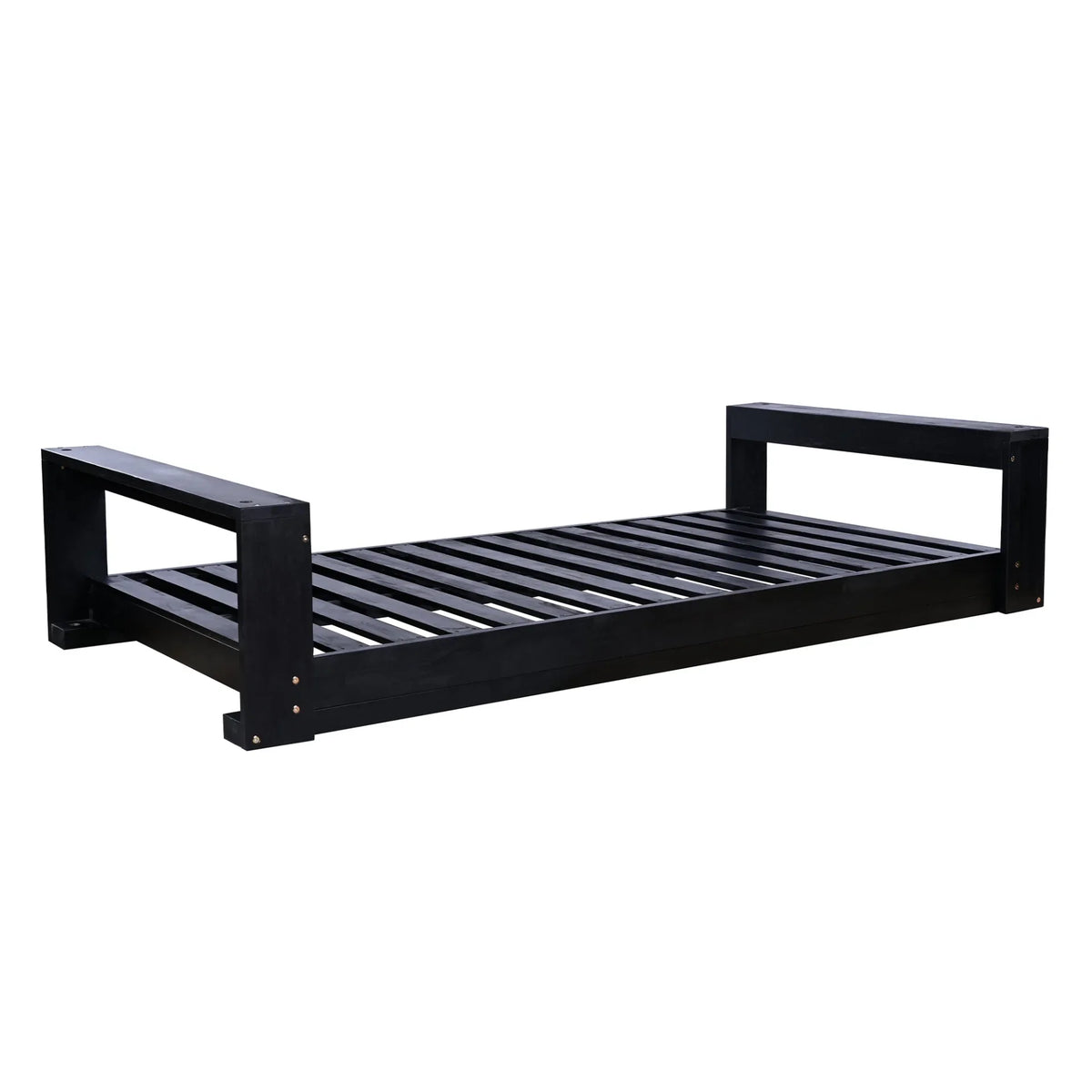 Twin Size Porch Swing Bed, Patio Acacia Wood Swing Frame with Hemp Ropes for Backyard - View 42